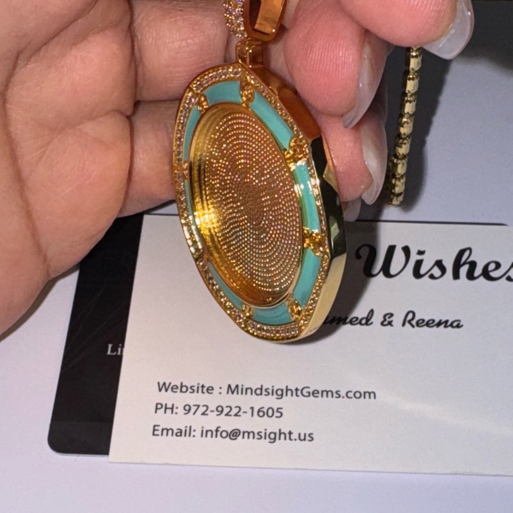 Gold Vermeil Picture pendant, Memory charm keepsake Personalized picture pendant - Picture 7 of 7